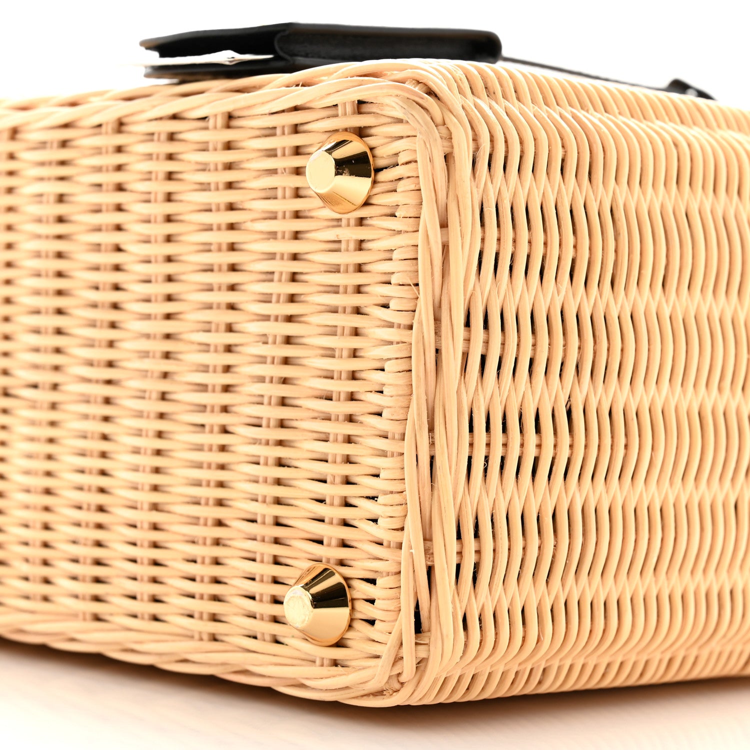 Prada Wicker Canvas Tote Naturale Black 9 of 11