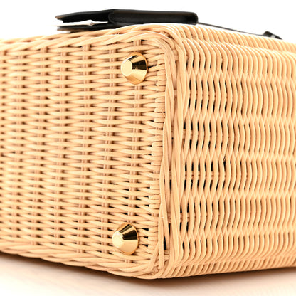 Prada Wicker Canvas Tote Naturale Black 9 of 11
