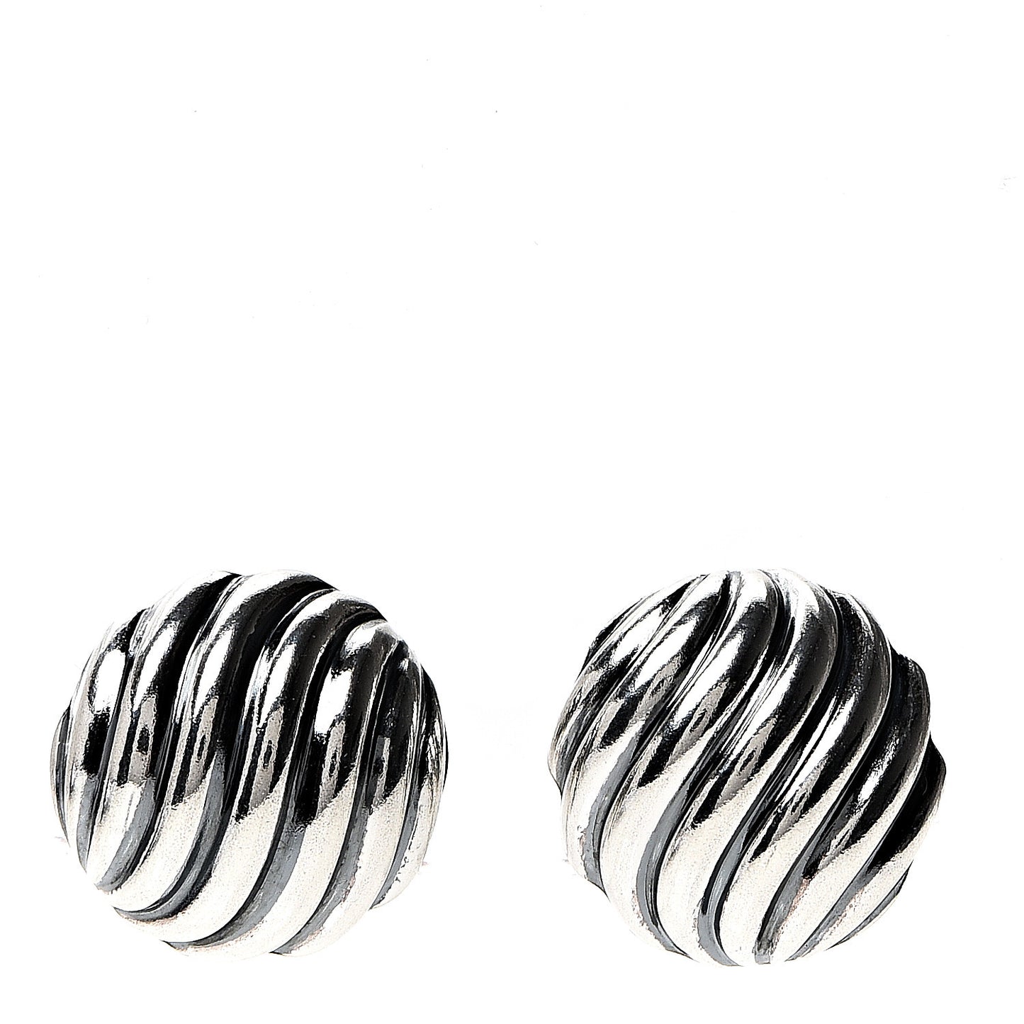 Sterling Silver 14mm Sculpted Cable Stud Earrings