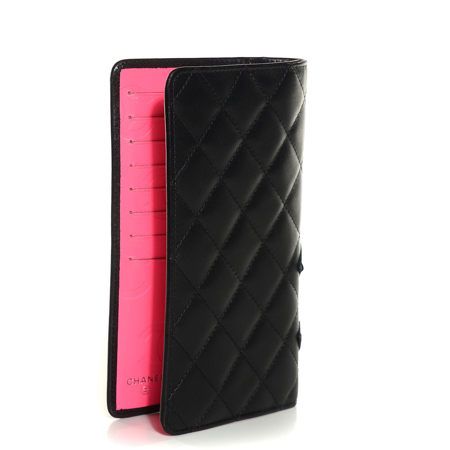 Chanel Calfskin Quilted Cambon Yen Wallet Black 3 of 9