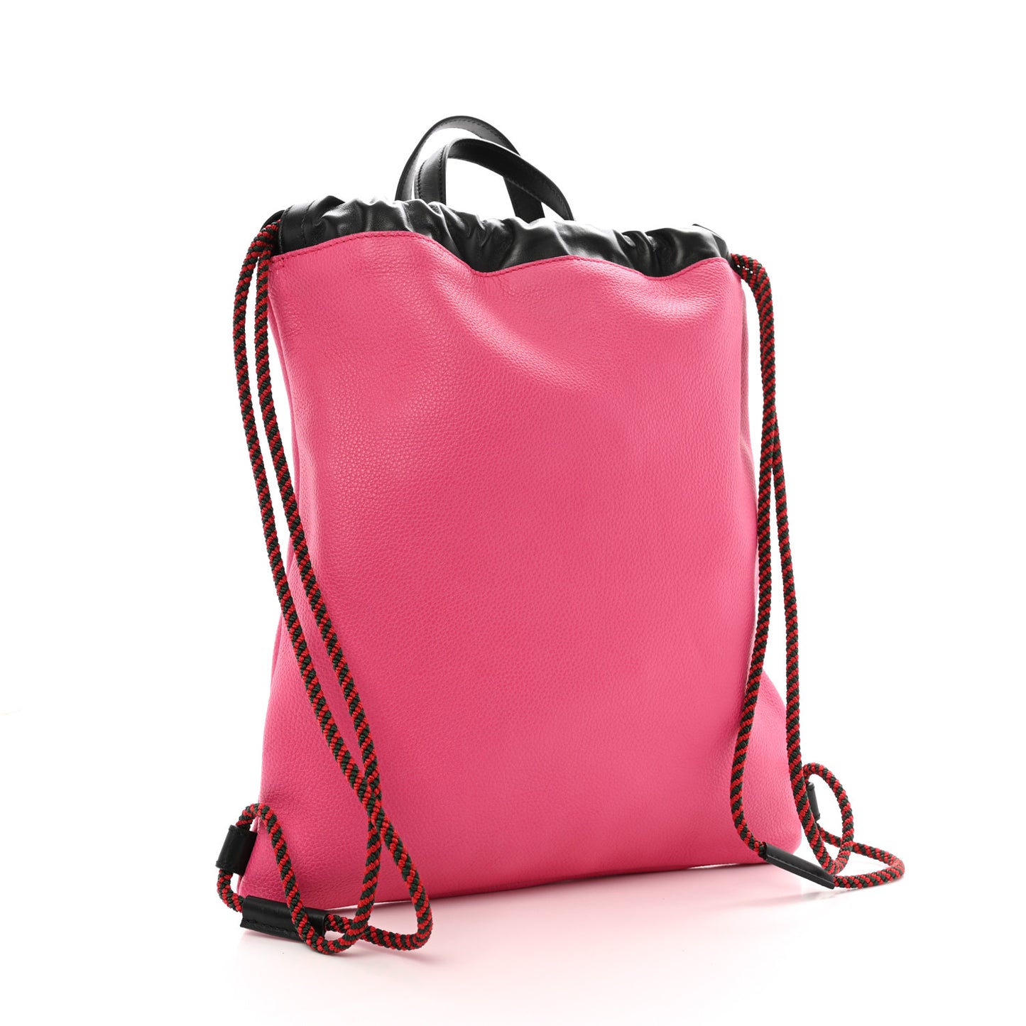 Grained Calfskin Logo Drawstring Backpack Box Pink Green Black