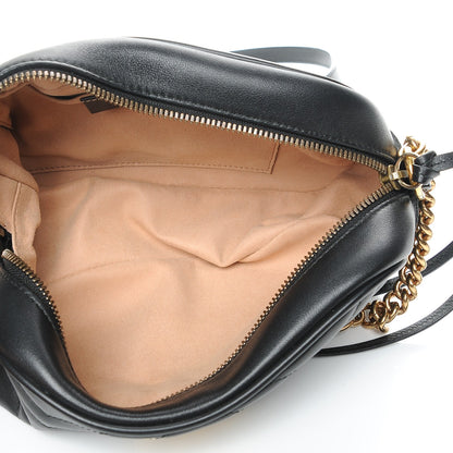 Gucci Calfskin Matelasse Small GG Marmont Chain Shoulder Bag Black 5 of 7