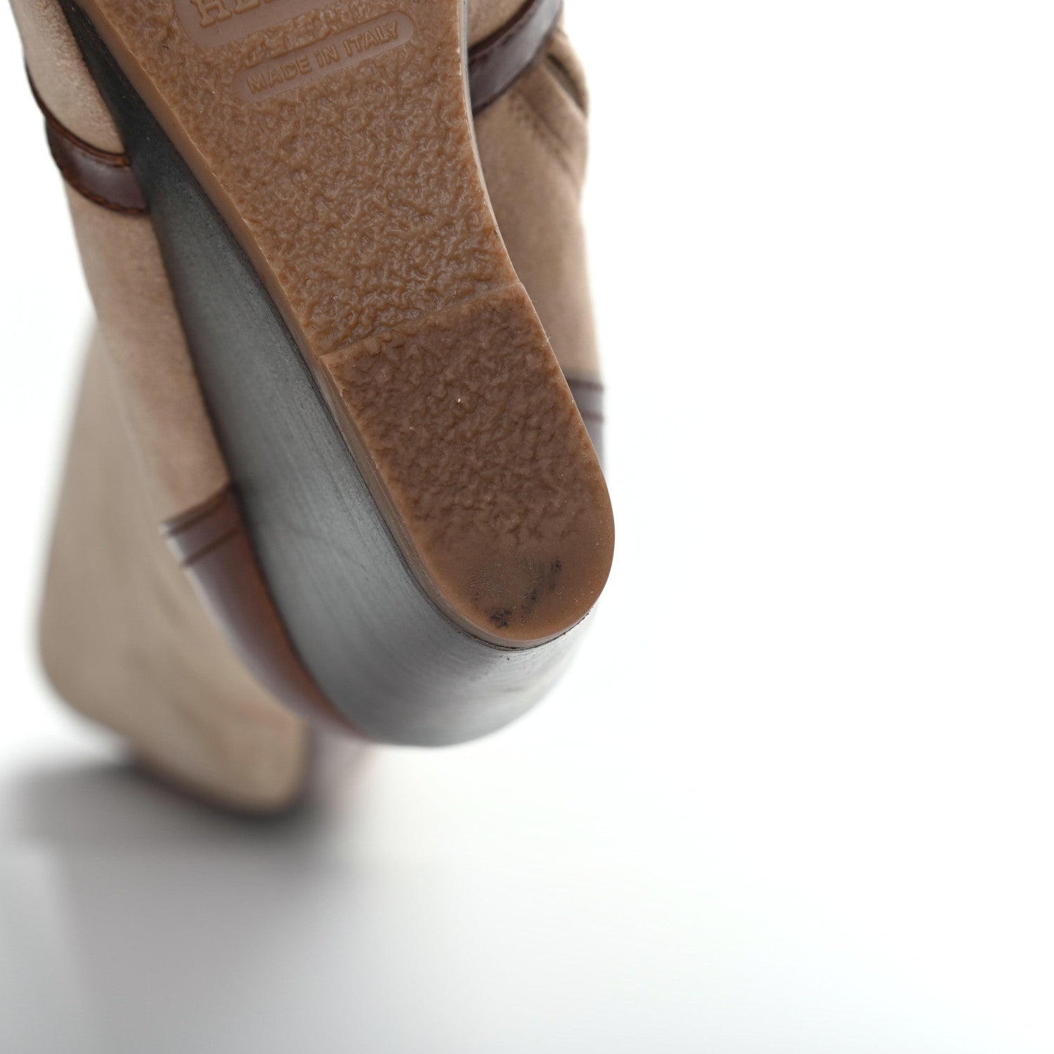 Hermes Suede Wedge Boots 37.5 Brown 12 of 16