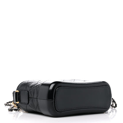 Chanel Aged Calfskin Quilted Small Gabrielle Logo Hobo Black 4 of 10