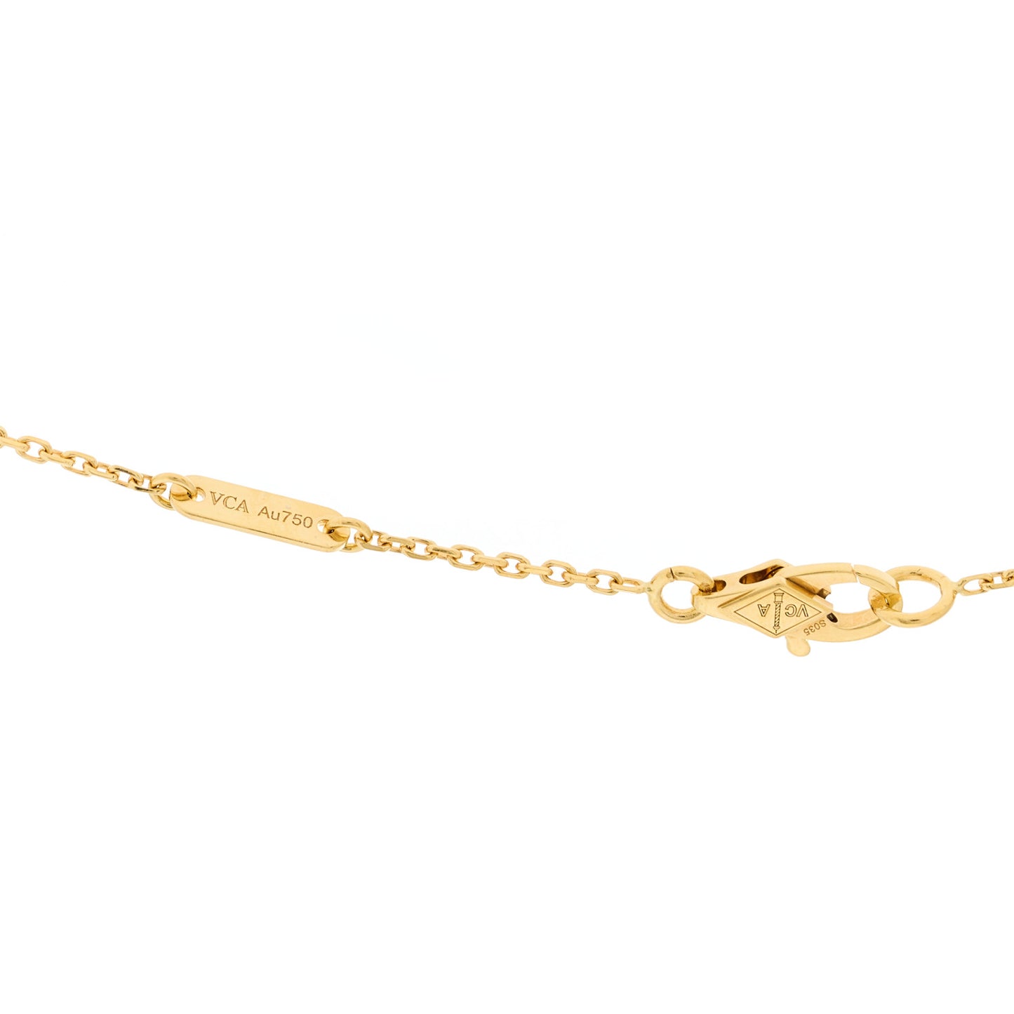 18K Yellow Gold Mother of Pearl Sweet Alhambra Pendant Necklace