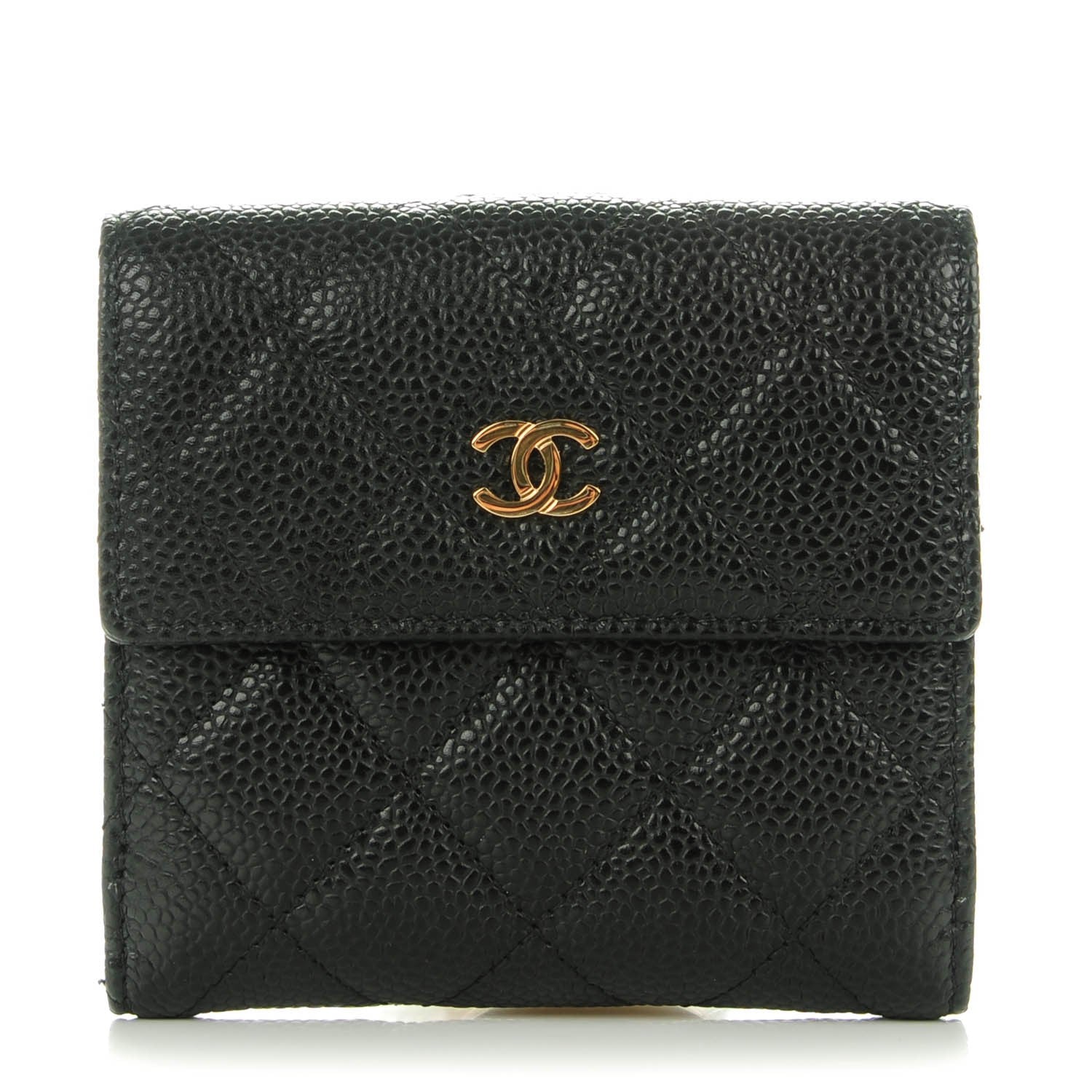 Chanel Caviar Quilted Compact French Flap Wallet 1 of 8