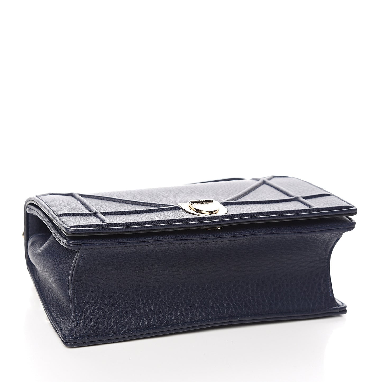 Grained Calfskin Small Diorama Flap Bag Indigo