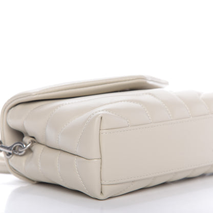 Saint Laurent Calfskin Y Quilted Monogram Toy Loulou Satchel Ivory 6 of 9
