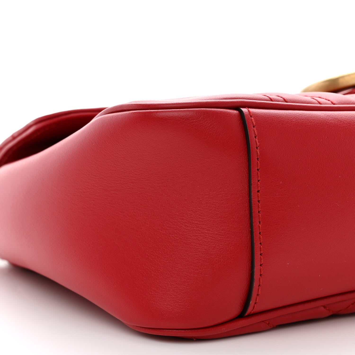 Gucci Calfskin Matelasse Small GG Marmont Shoulder Bag Hibiscus Red 9 of 11
