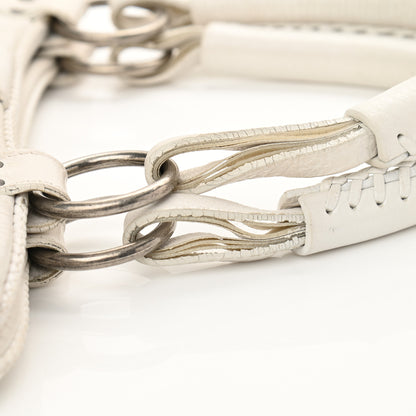 Christian Dior Calfskin Braided Gaucho Double Saddle Bag White 17 of 17