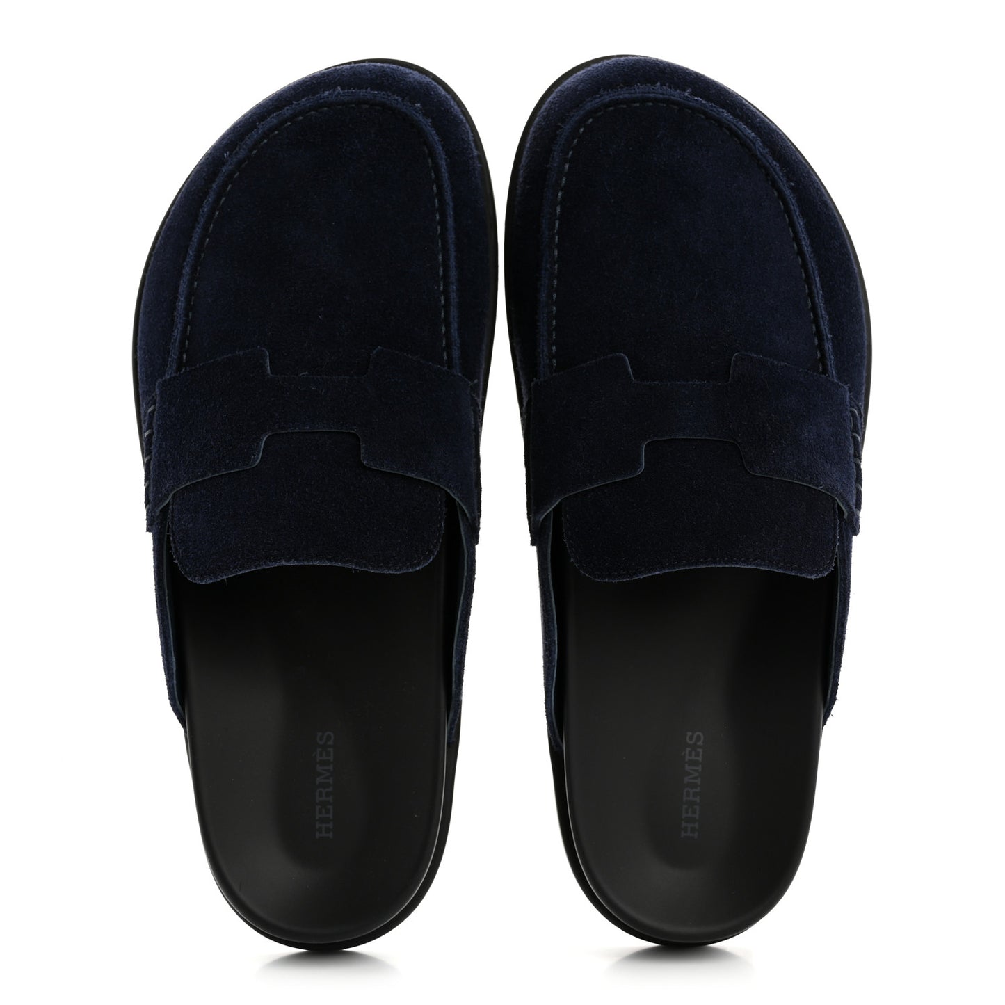 Suede Calfskin Go Mules 42 Bleu Ocean