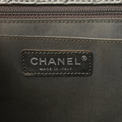 Chanel Metallic Calfskin Quilted Small XXL Travel Flap Bag Dark Silver 6 of 10