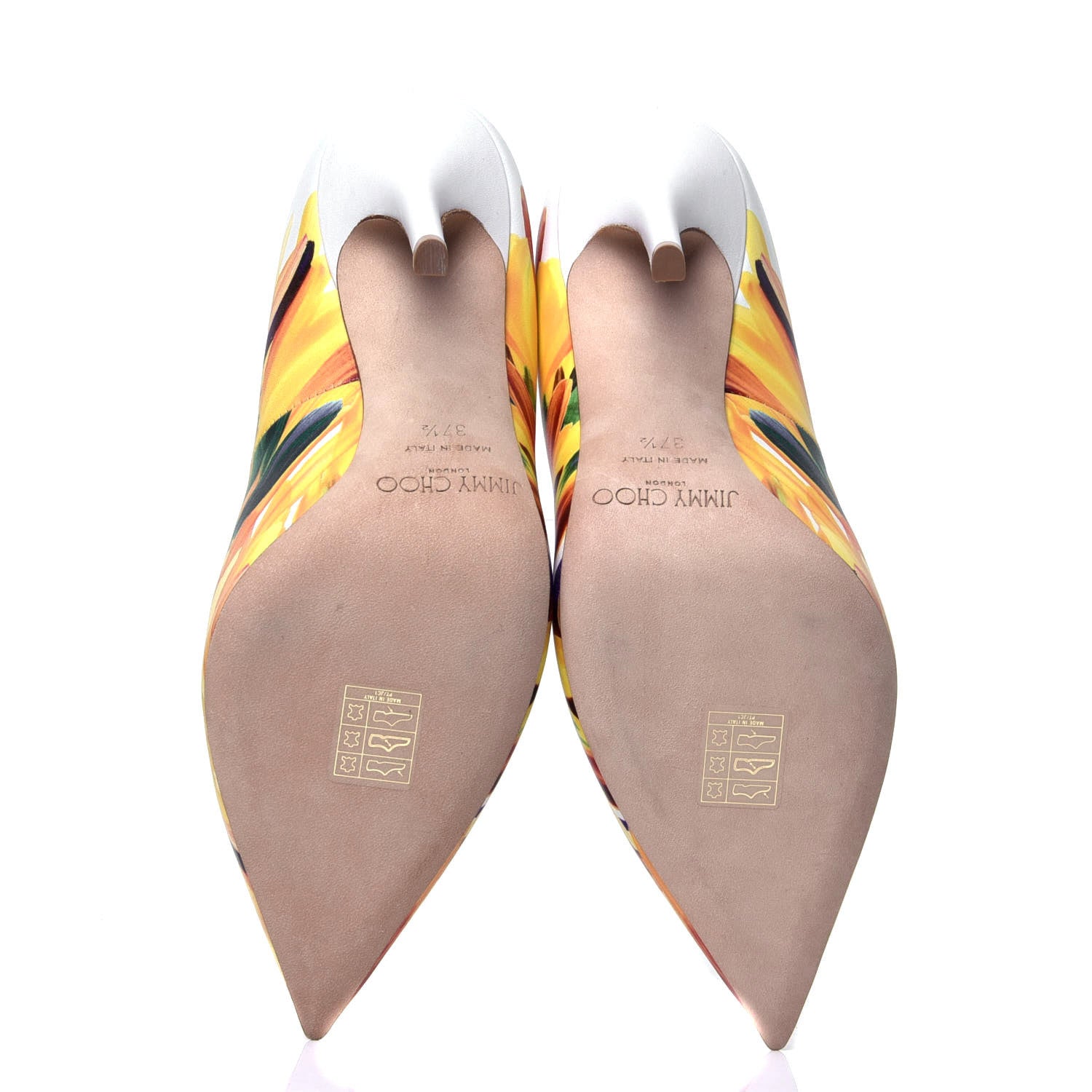 Jimmy Choo Calfskin Feather Printed Anouk Pumps 37.5 Multicolor 4 of 6