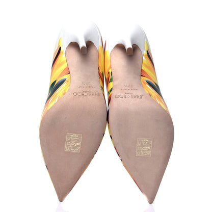 Jimmy Choo Calfskin Feather Printed Anouk Pumps 37.5 Multicolor 4 of 6