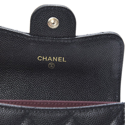 Chanel Caviar Quilted Flap Card Holder Chain Wristlet Black 6 of 9