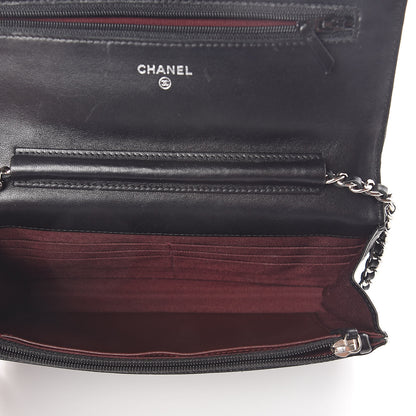 Chanel Lambskin Quilted Wallet On Chain WOC Black 5 of 10