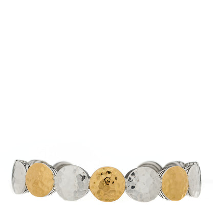 John Hardy Sterling Silver 18K Yellow Gold Hammered Dot Cuff Bracelet 1 of 3