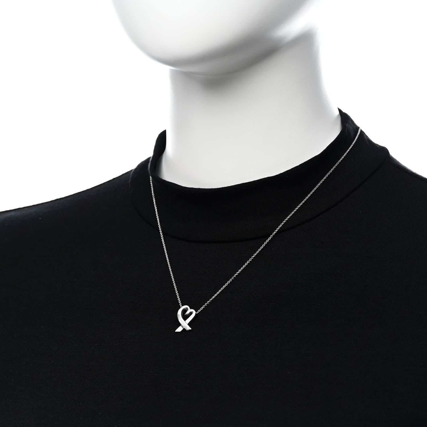 Tiffany Sterling Silver Paloma Picasso Loving Heart Pendant Necklace 2 of 5