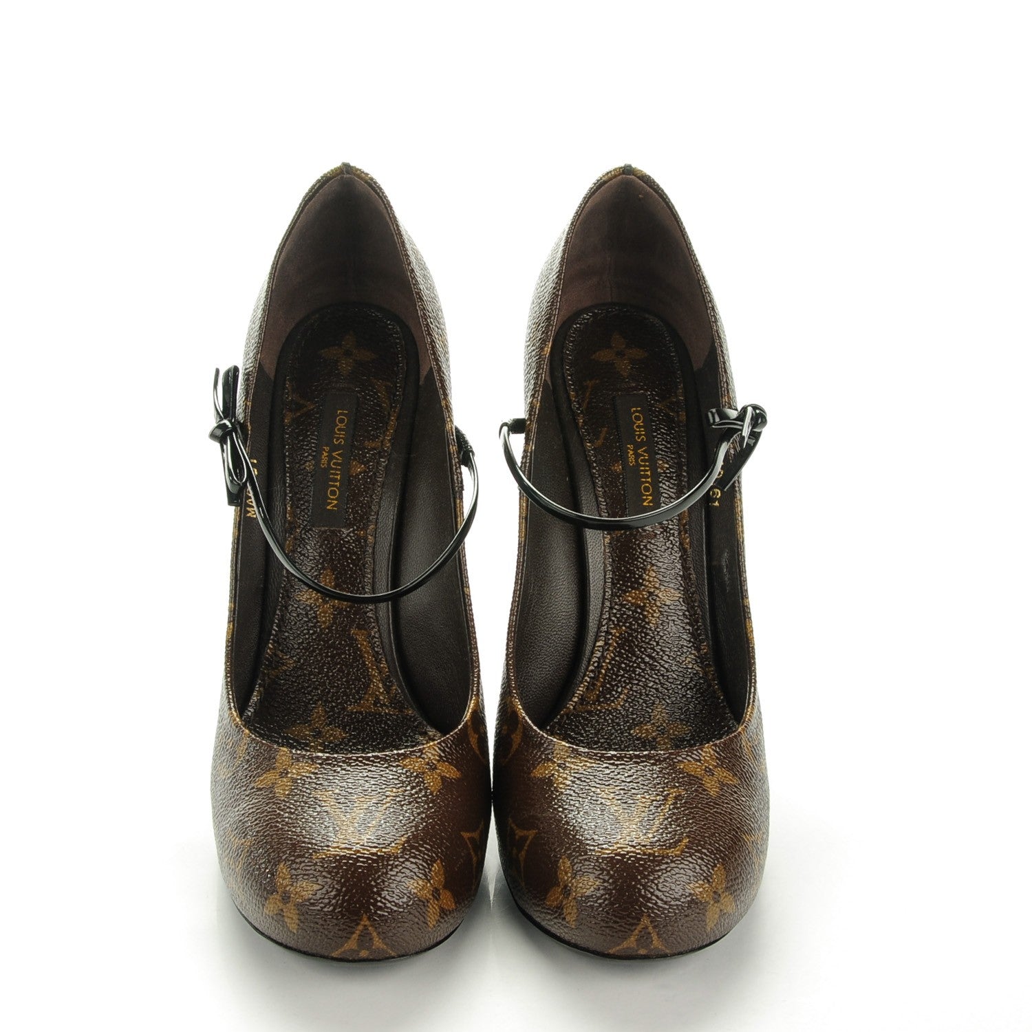 Louis Vuitton Patent Monogram Fetish Vanity Platform Pumps 37 2 of 9