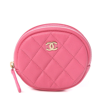 Chanel Iridescent Caviar Quilted Zip Around Classic Coin Purse Pink 1 of 7