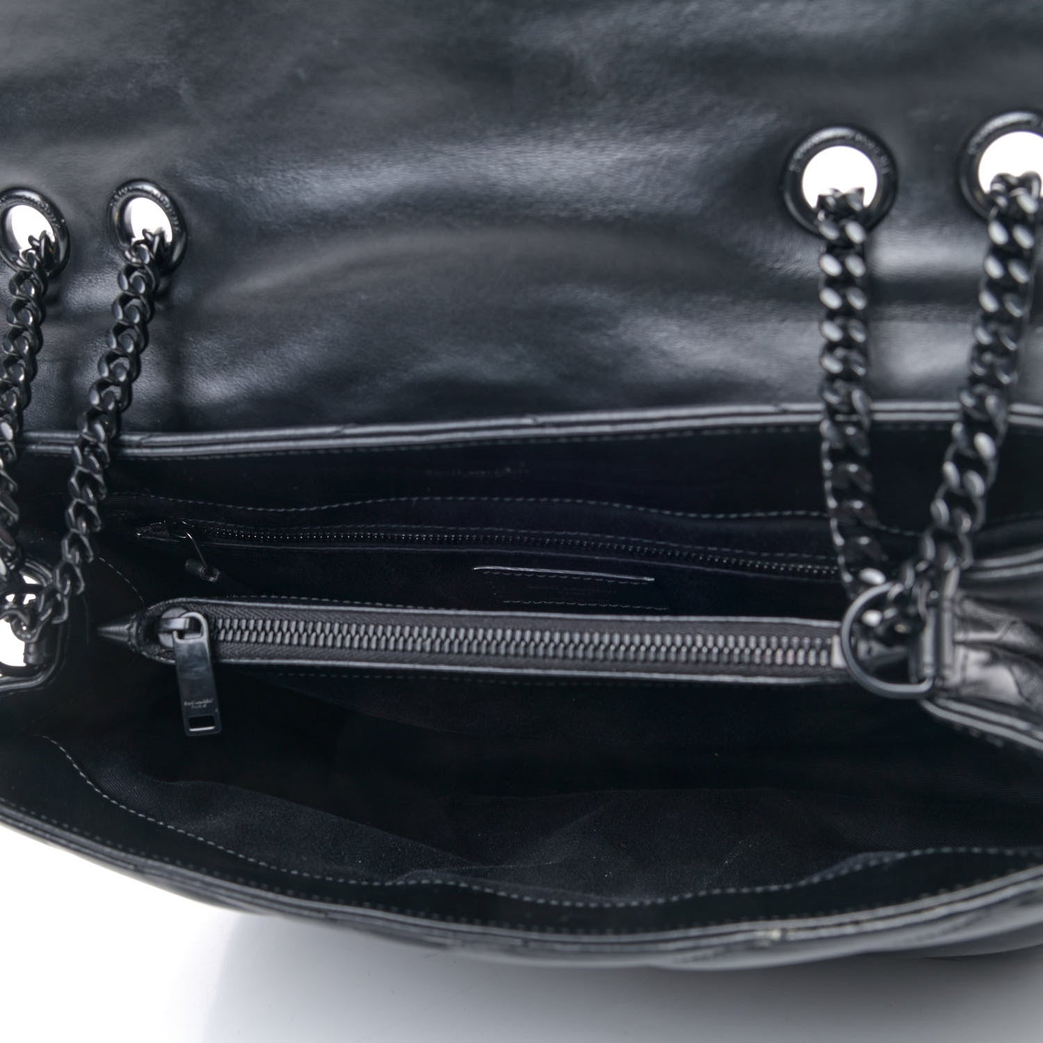 Saint Laurent Calfskin Y Quilted Monogram Medium Loulou Chain Satchel Black 4 of 4