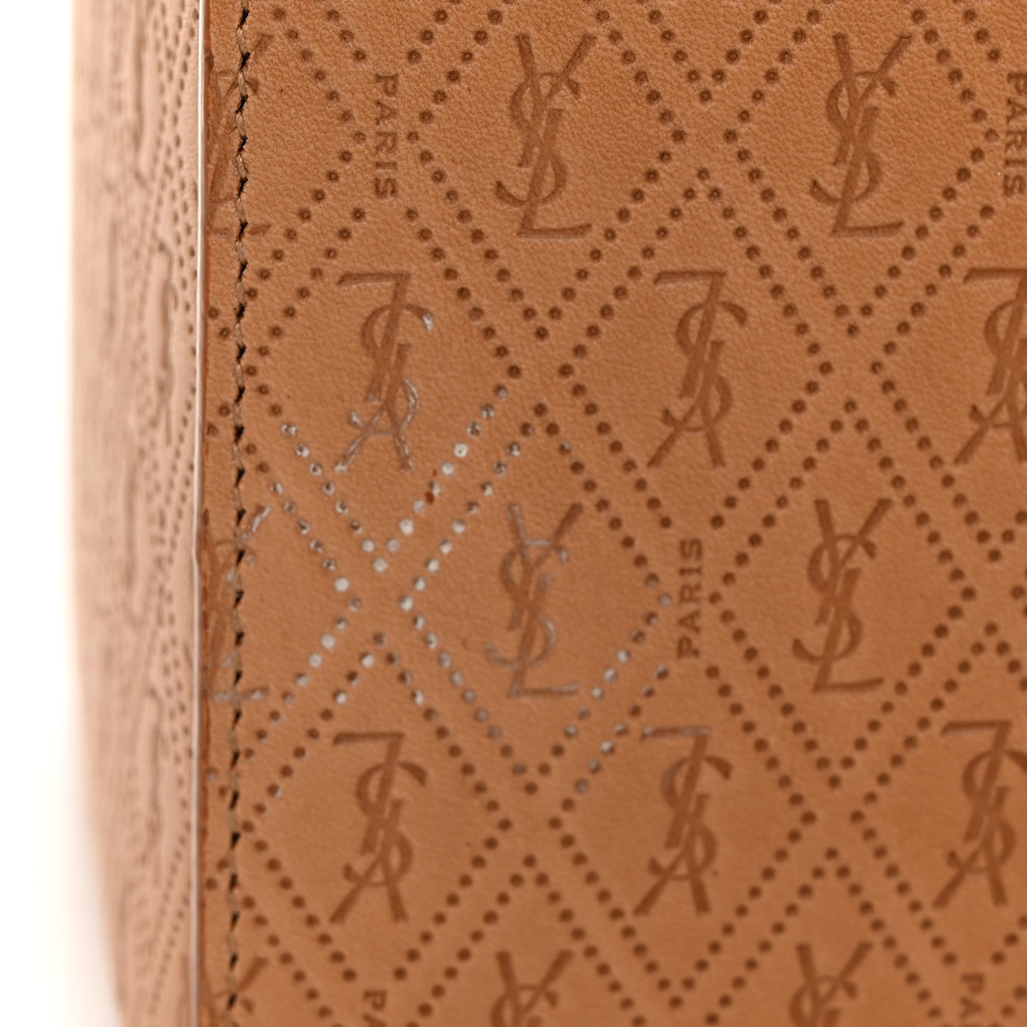 Calfskin Monogram Take Away Box Dusty Vintage Brown Gold
