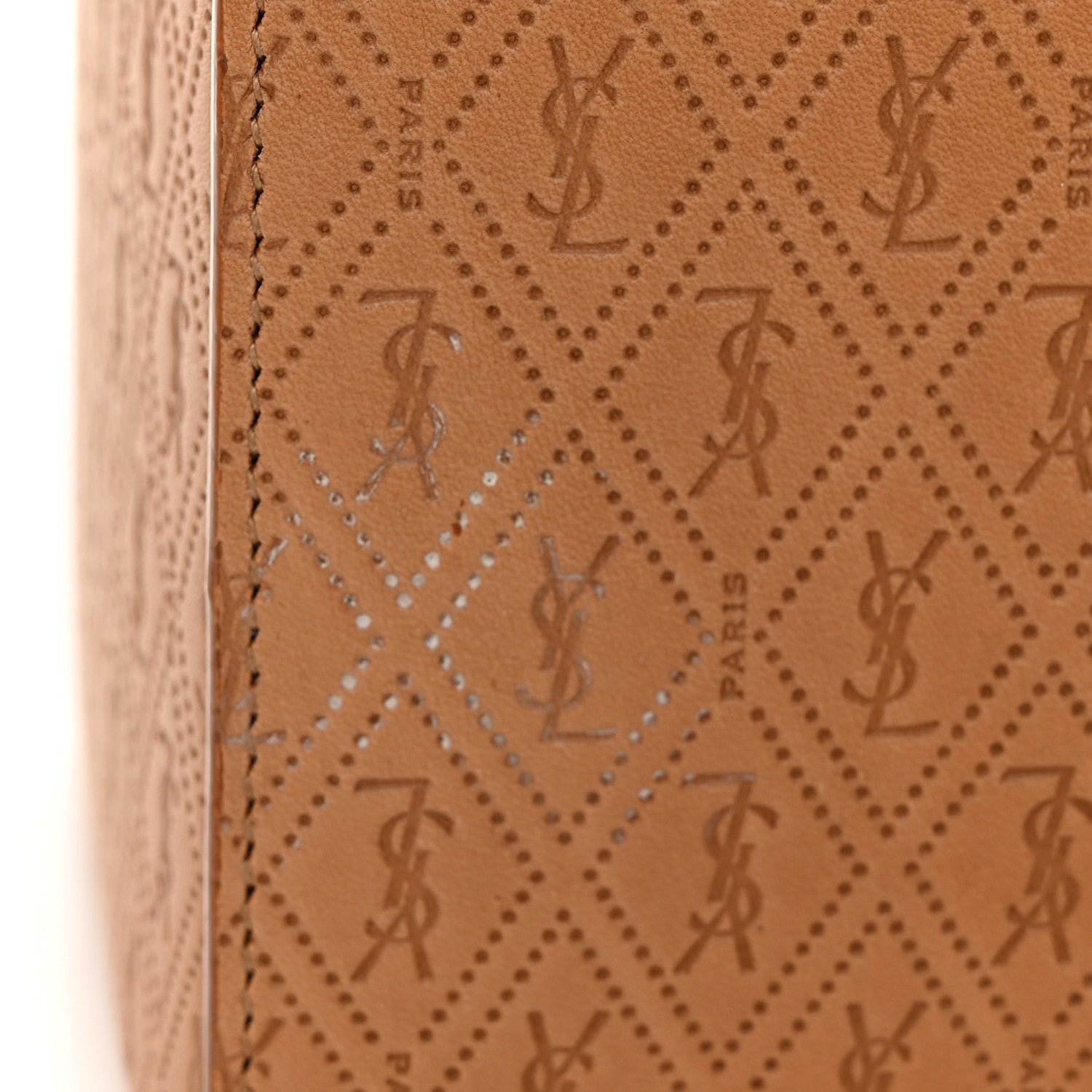 Saint Laurent Calfskin Monogram Take Away Box Dusty Vintage Brown Gold 12 of 12