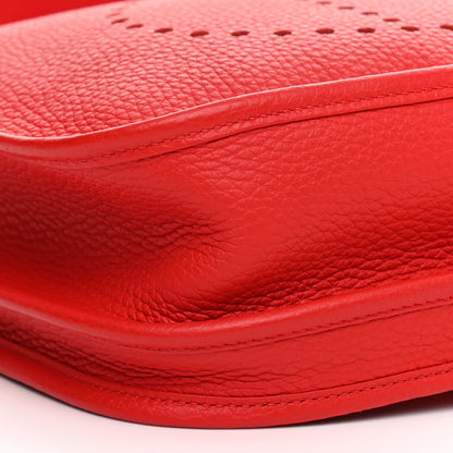 Hermes Taurillon Clemence Evelyne III PM Rouge De Coeur 17 of 21