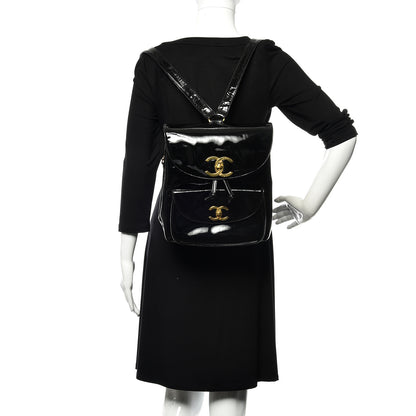 Chanel Patent CC Drawstring Backpack Black 2 of 15