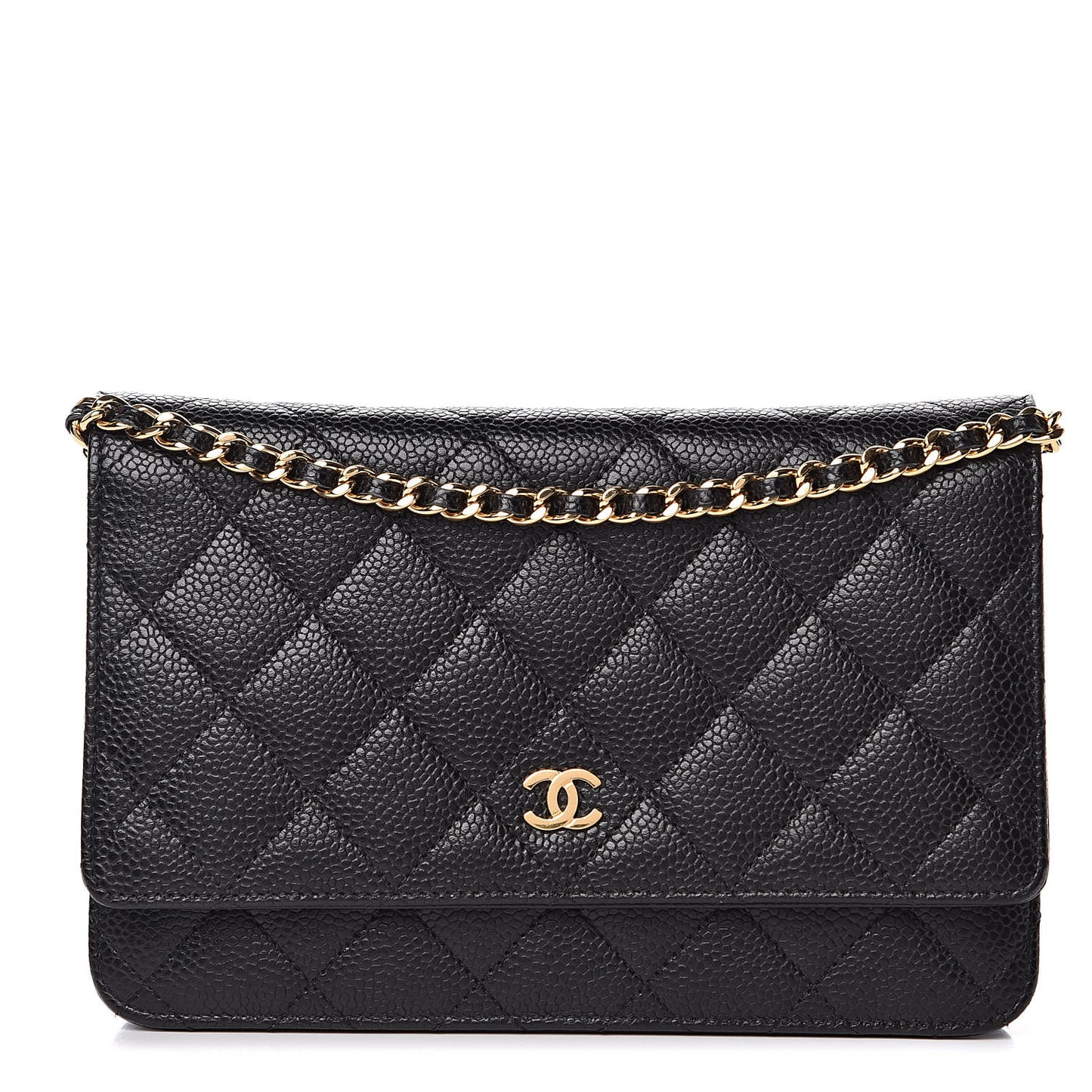 Caviar Quilted Wallet On Chain WOC Black