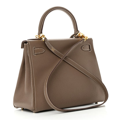 Hermes Togo Kelly Retourne 28 Etoupe 3 of 13
