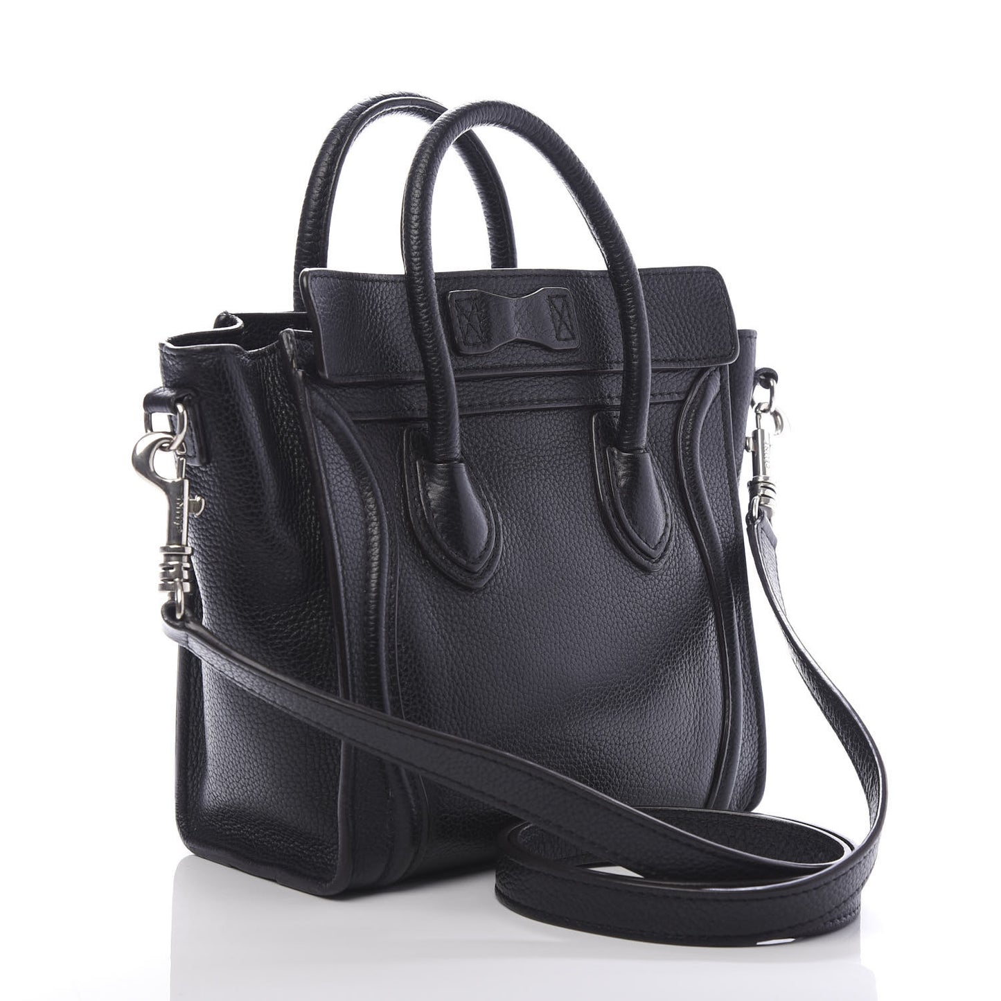 Drummed Calfskin Nano Luggage Black