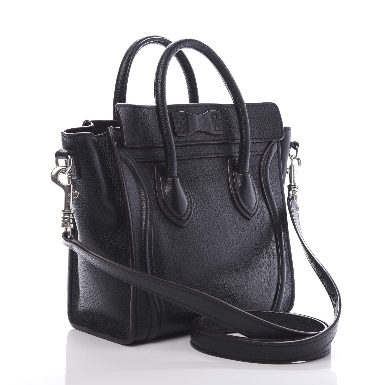 Celine Drummed Calfskin Nano Luggage Black 4 of 11
