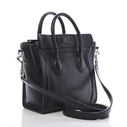 Celine Drummed Calfskin Nano Luggage Black 4 of 11