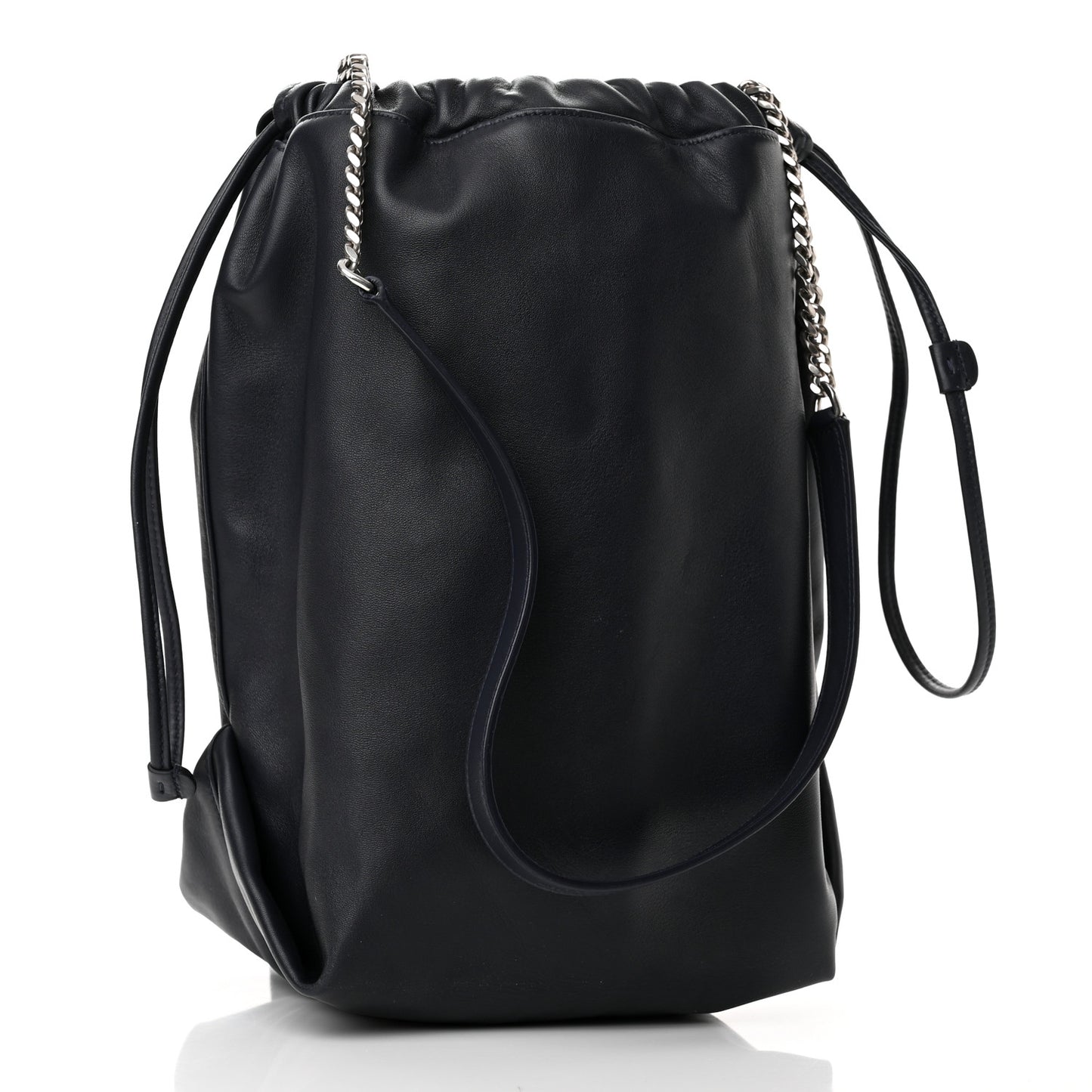 Lambskin Teddy Drawstring Bag Black