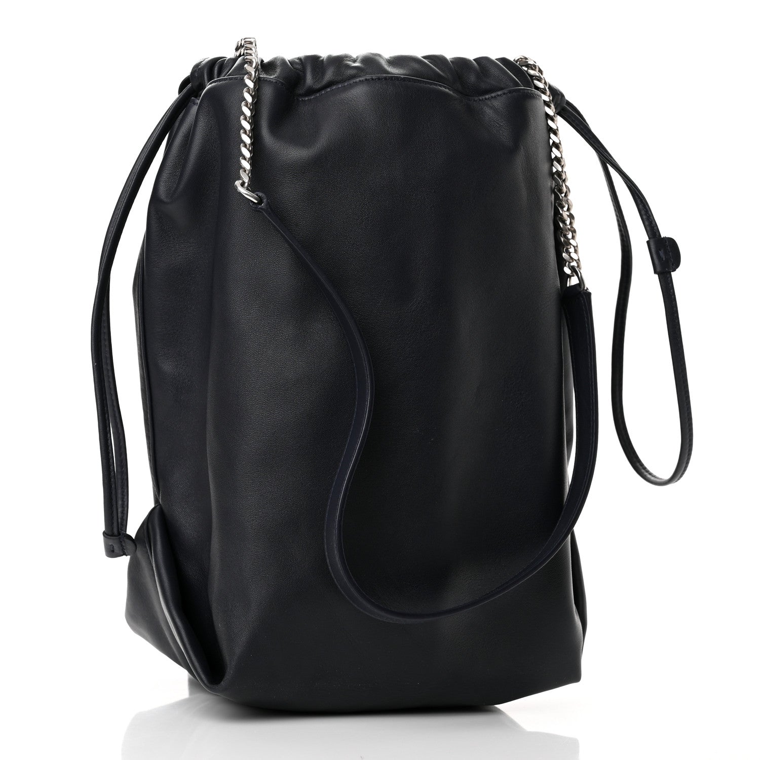 Saint Laurent Lambskin Teddy Drawstring Bag Black 4 of 9