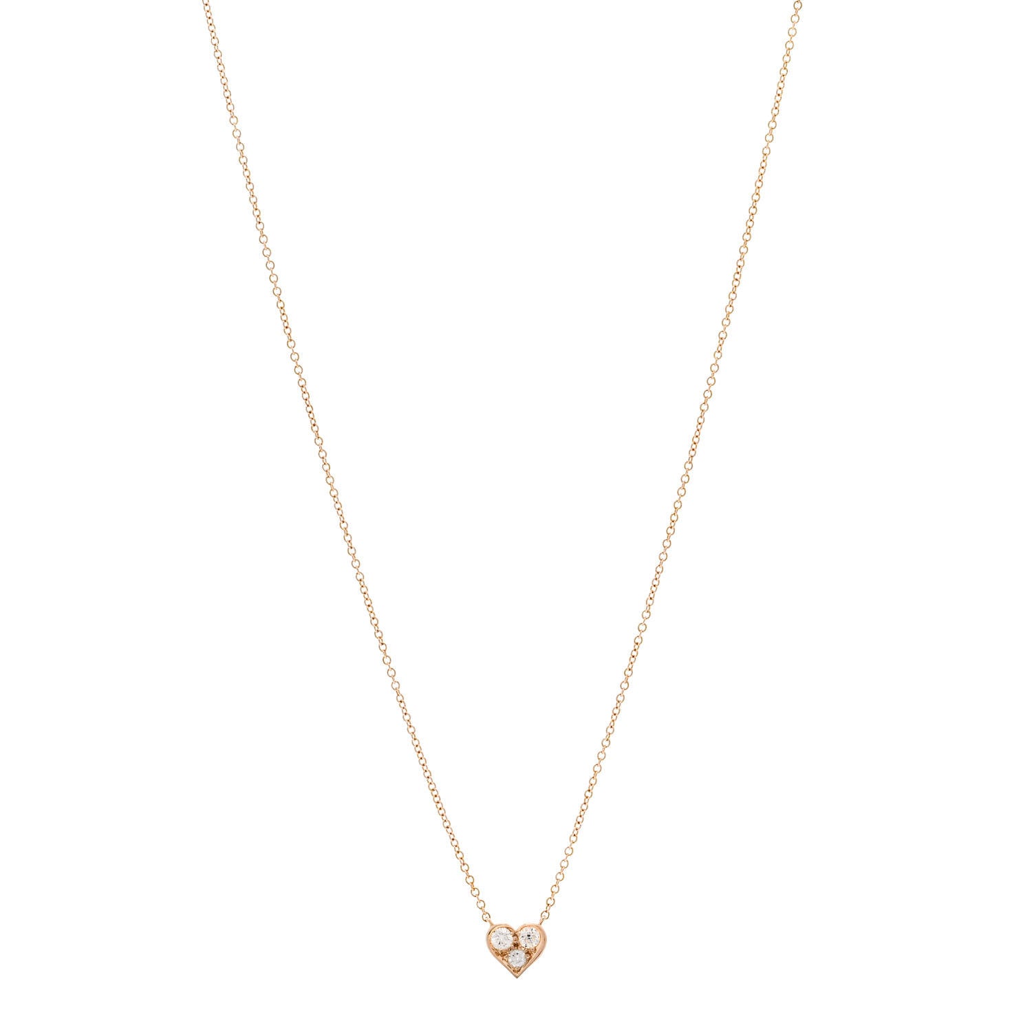 Tiffany 18K Rose Gold Diamond Heart Pendant Necklace 1 of 7