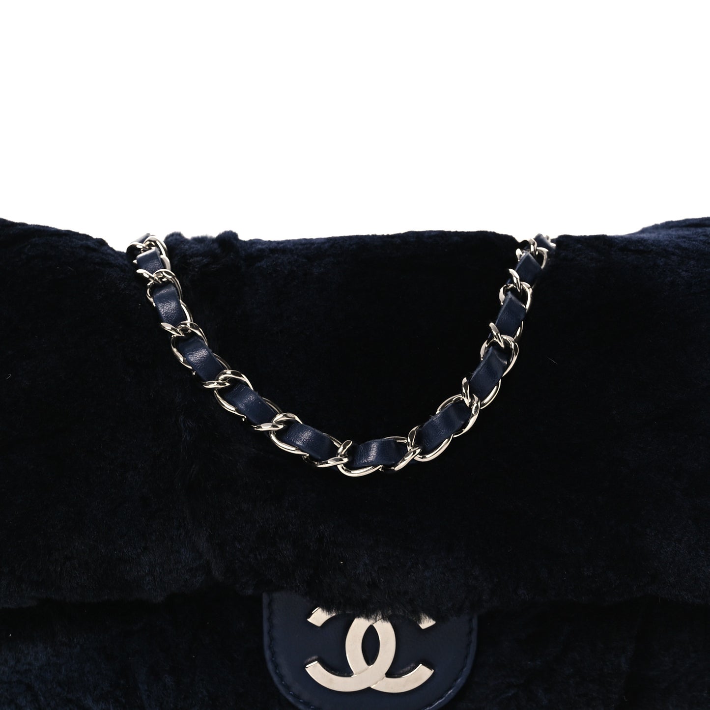Lapin Rabbit Fur Flap Blue