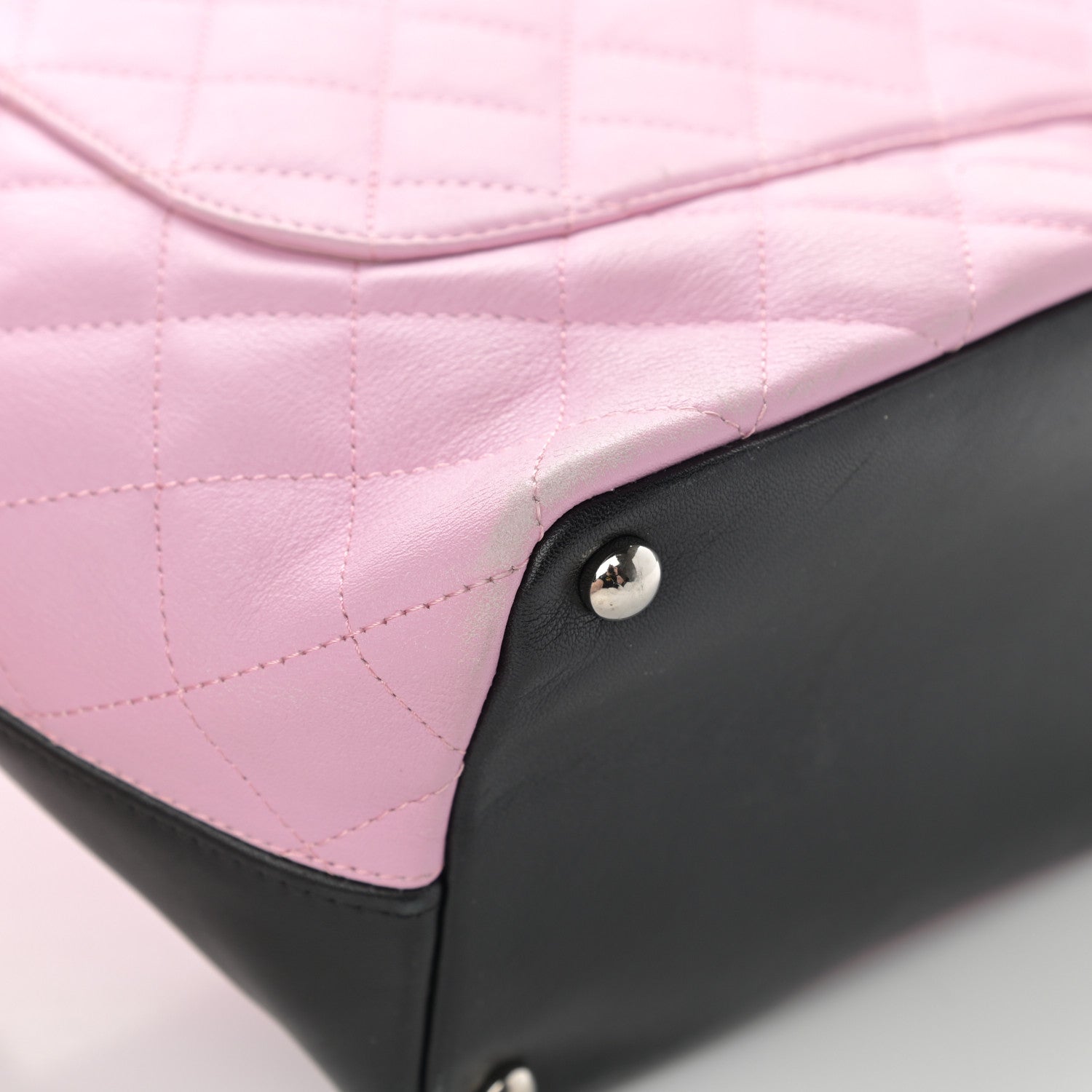 Chanel Calfskin Quilted Medium Cambon Tote Pink Black 12 of 16