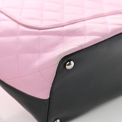 Chanel Calfskin Quilted Medium Cambon Tote Pink Black 12 of 16