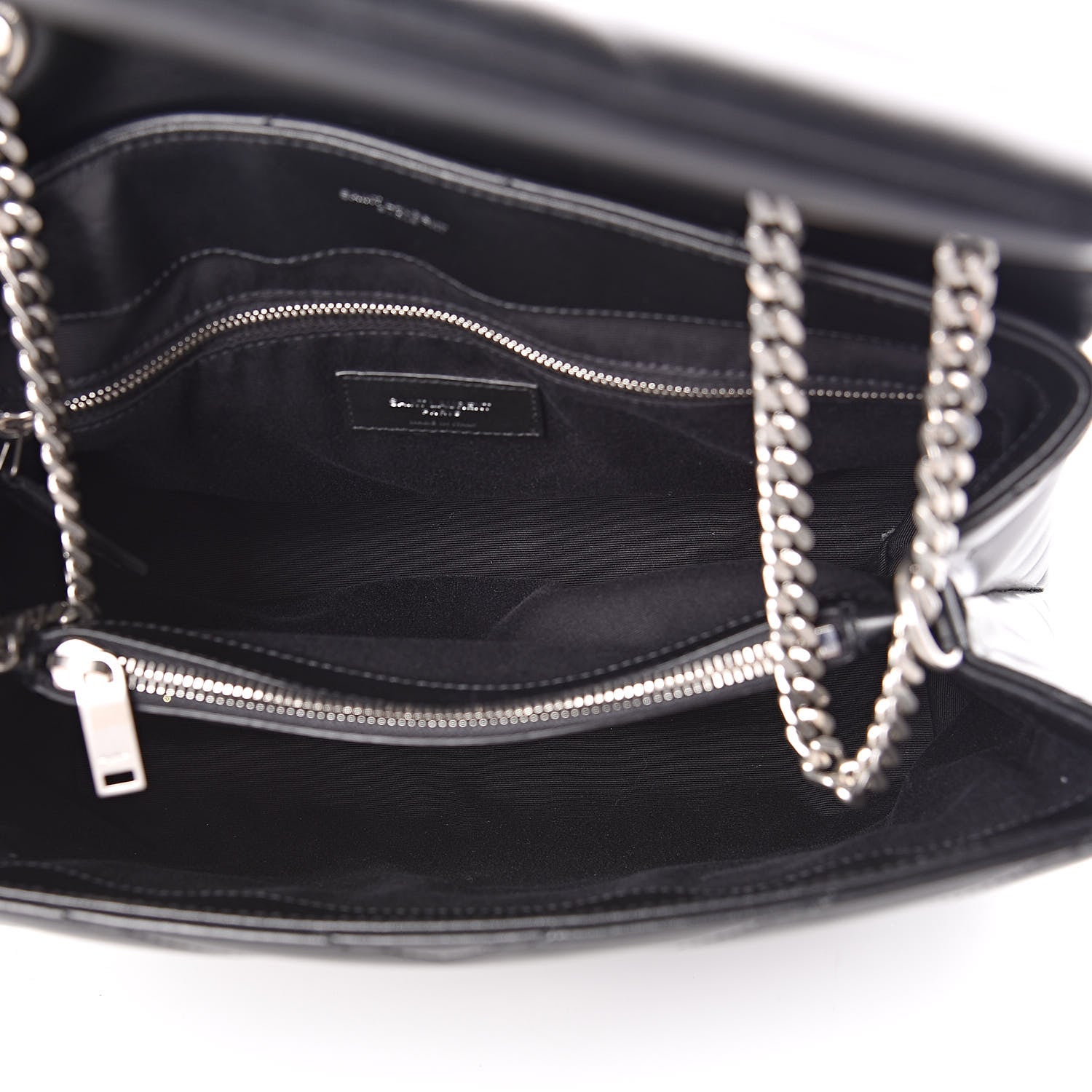 Saint Laurent Calfskin Y Quilted Monogram Medium Loulou Chain Satchel Black 5 of 10