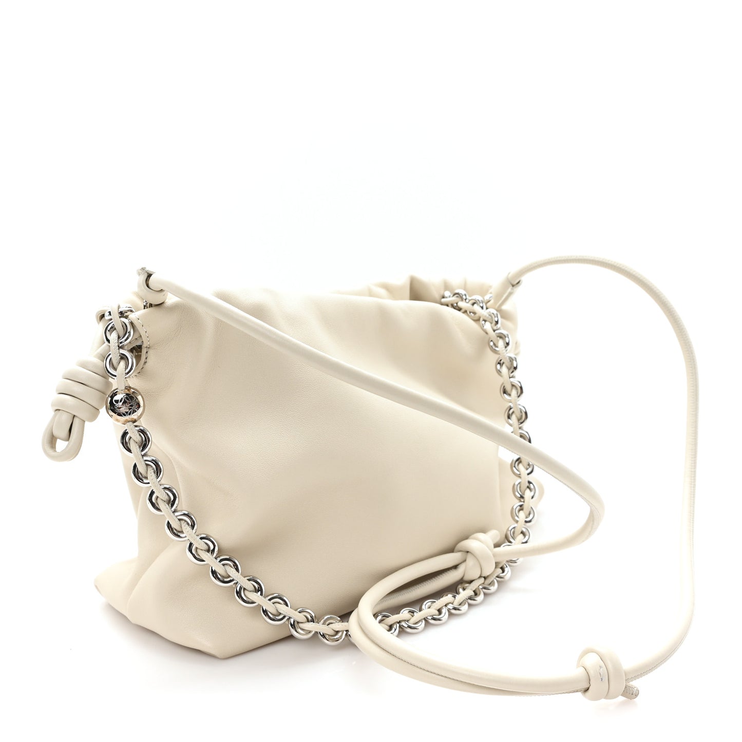 Mellow Nappa Medium Donut Chain Flamenco Knot Clutch Sea Salt