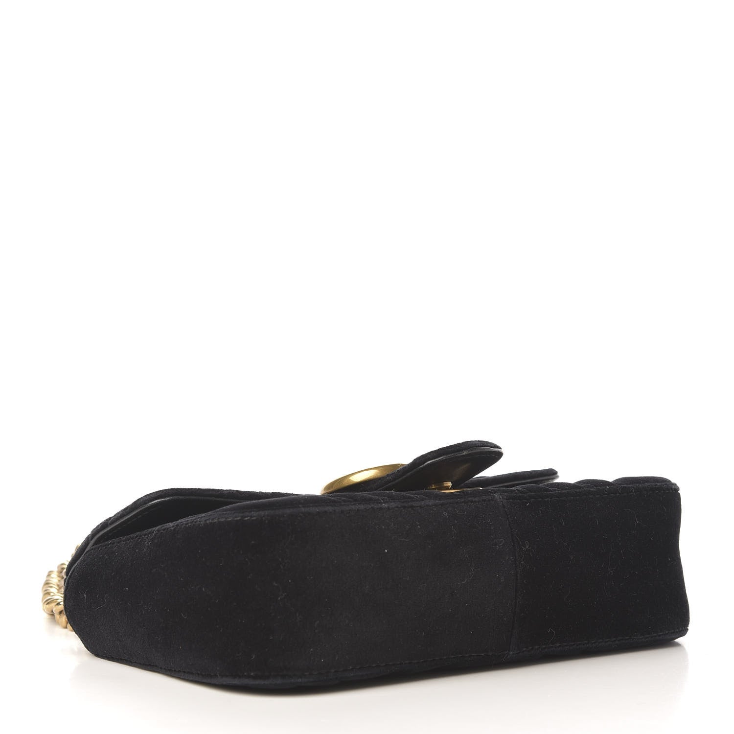 Gucci Velvet Matelasse Mini GG Marmont Shoulder Bag Black 3 of 9