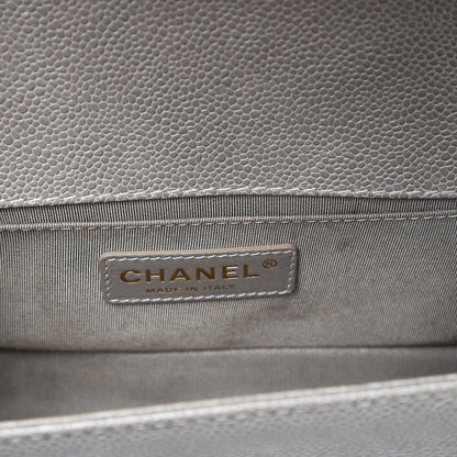 Chanel Caviar Quilted Small Boy Flap Light Grey 6 of 8
