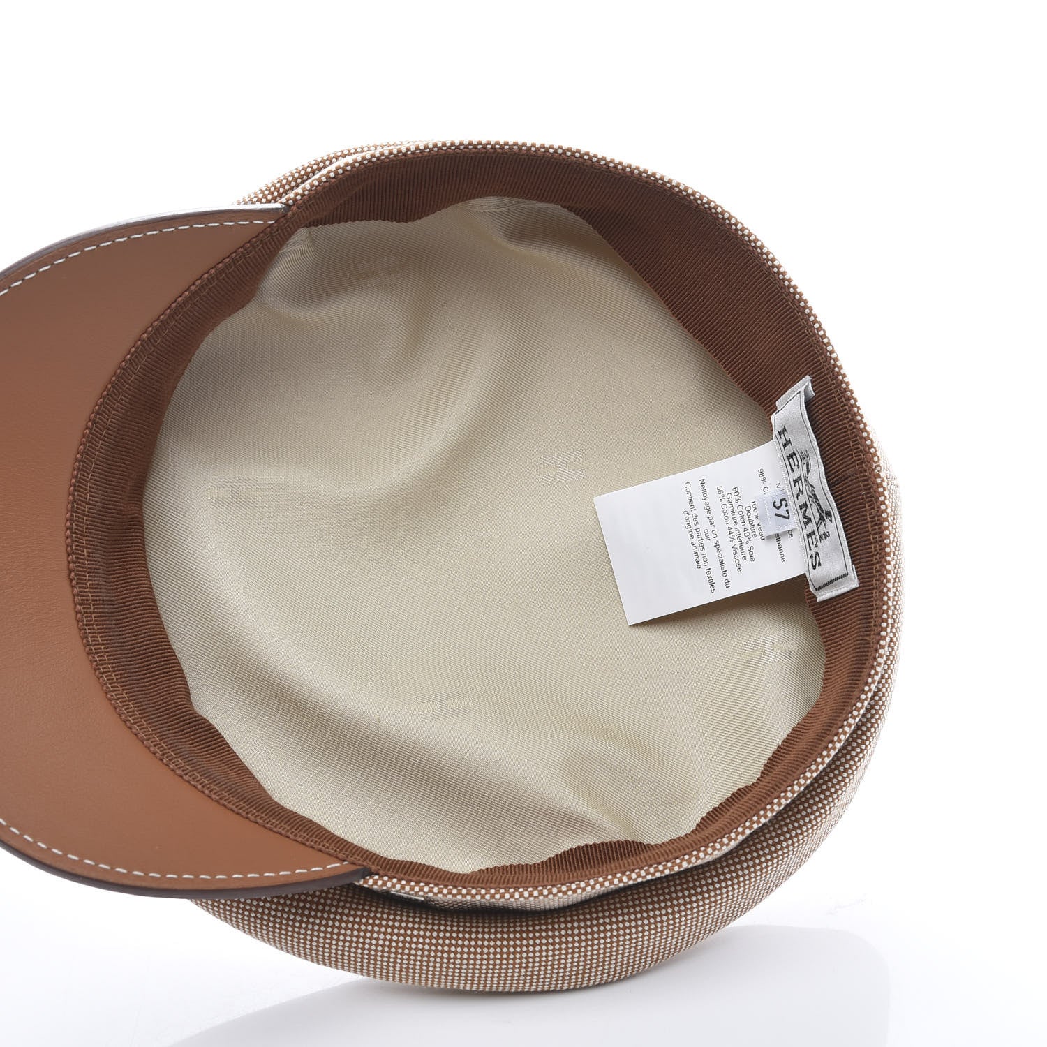 Hermes Cotton Silk Swift Clou de Selle Vauban Cap 57 Gold 7 of 10