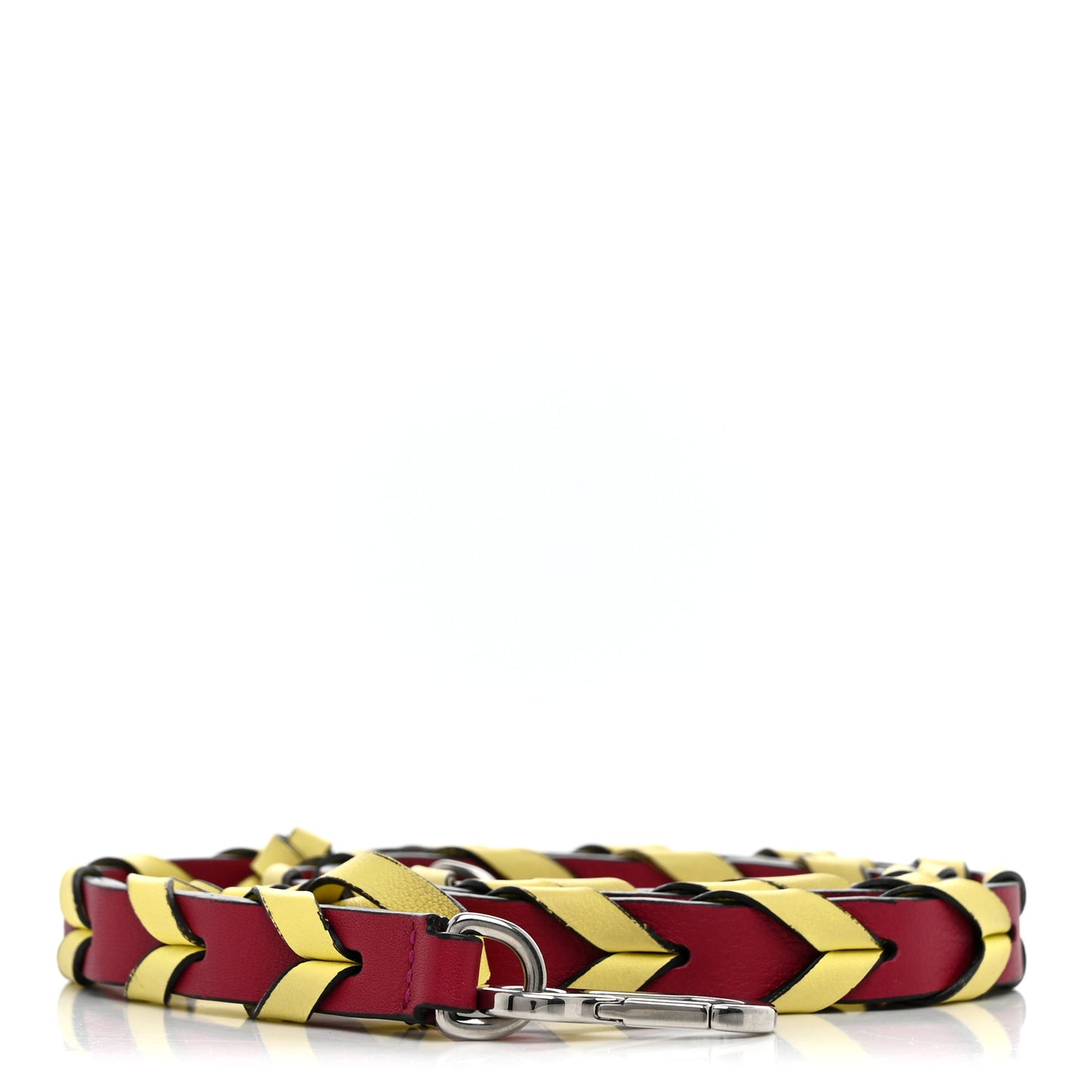 Calfskin Braided Strap Red Yellow