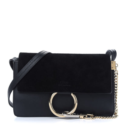 Chloe Suede Calfskin Small Faye Shoulder Bag Black 1 of 11