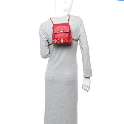 Chanel Calfskin Quilted Small Charms Backpack Red 2 of 11