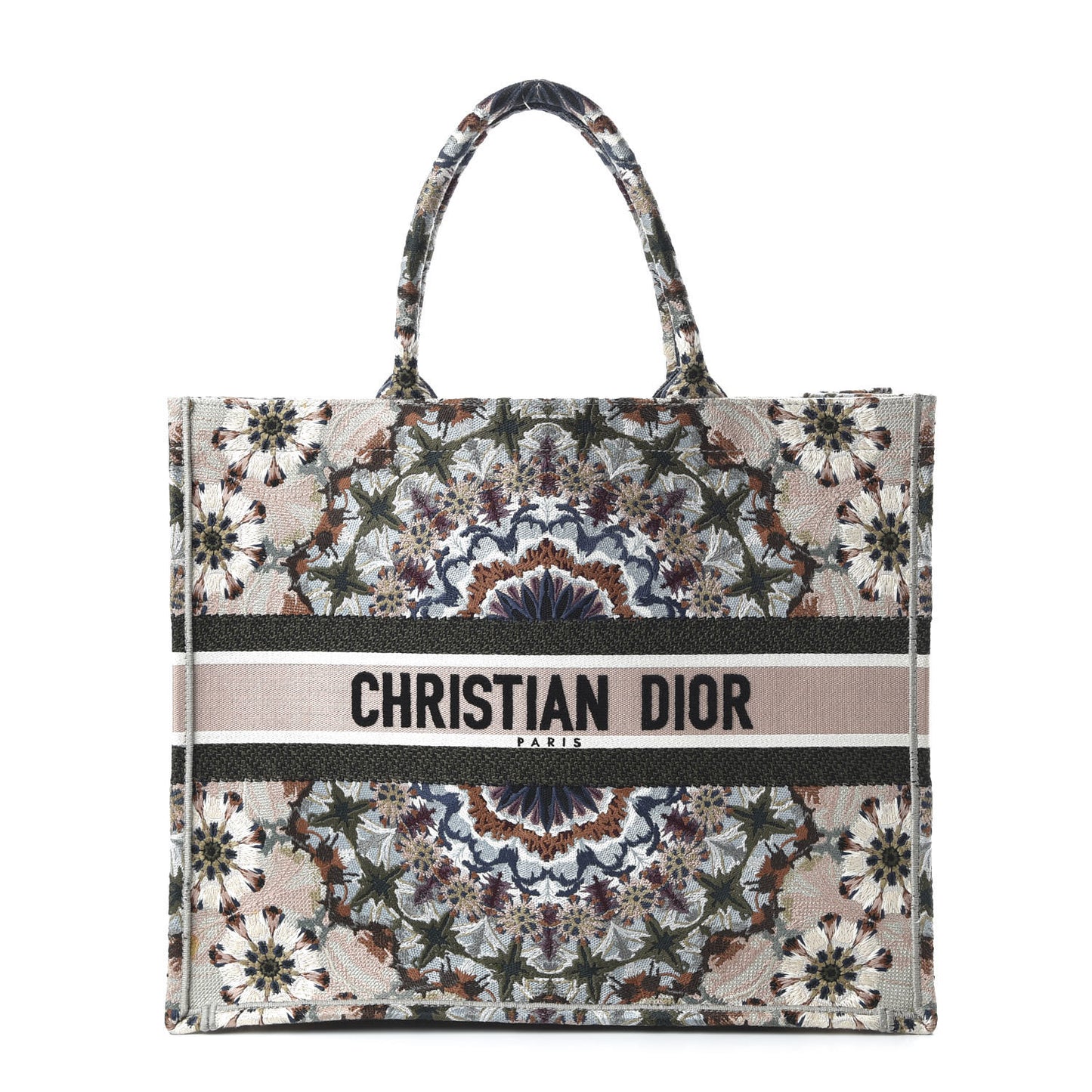 Canvas Embroidered KaleiDioroscopic Book Tote Multicolor