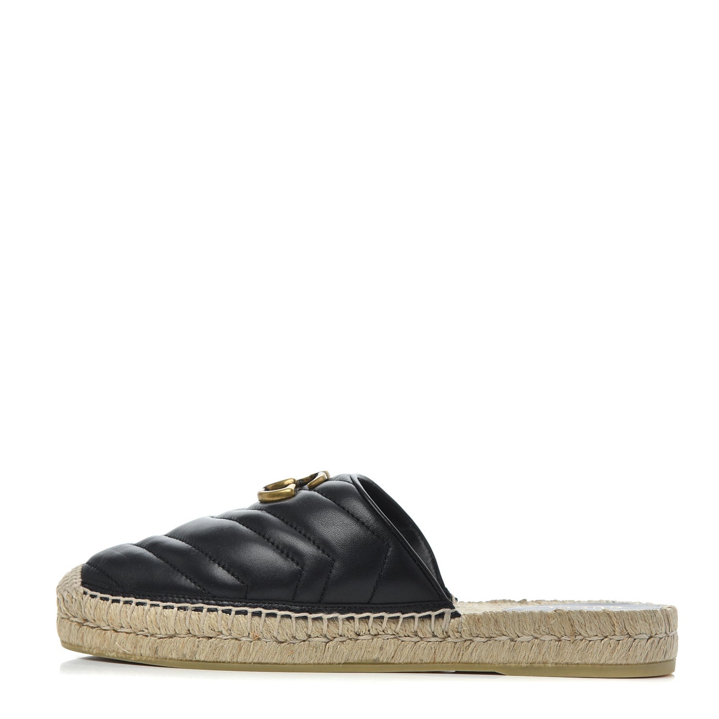 Nappa Matelasse GG Marmont Espadrille Slippers 38 Black